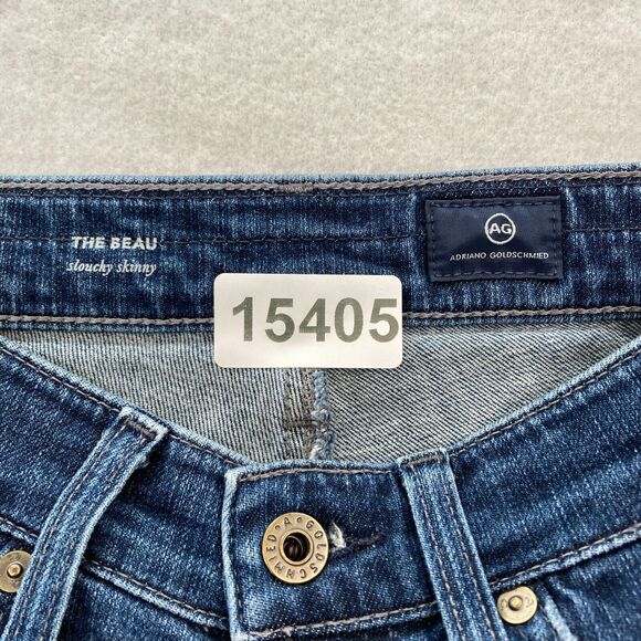 AG Adriano Goldschmied The Beau Women's 24 Slouchy Skinny Blue Denim‎ Distressed - Picture 5 of 13